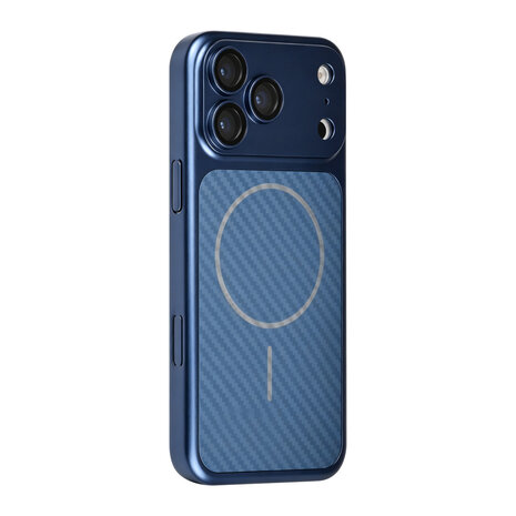 TUNIQ TUNIQ iPhone 18 Pro Max Backcover hoesje - Magsafe With fiber pattern PC - Blauw