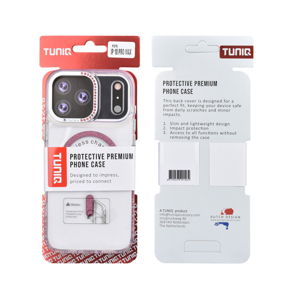 TUNIQ TUNIQ iPhone 18 Pro Max Back-Cover hul - Diamond MagSafe TPU+PC - Rosa TUNIQ TUNIQ iPhone 18 Pro Max Back-Cover hul - Diamond MagSafe TPU+PC - Rosa