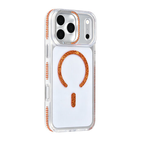TUNIQ TUNIQ iPhone 18 Pro Max Back-Cover hul - Diamond MagSafe TPU+PC - Orange TUNIQ TUNIQ iPhone 18 Pro Max Back-Cover hul - Diamond MagSafe TPU+PC - Orange