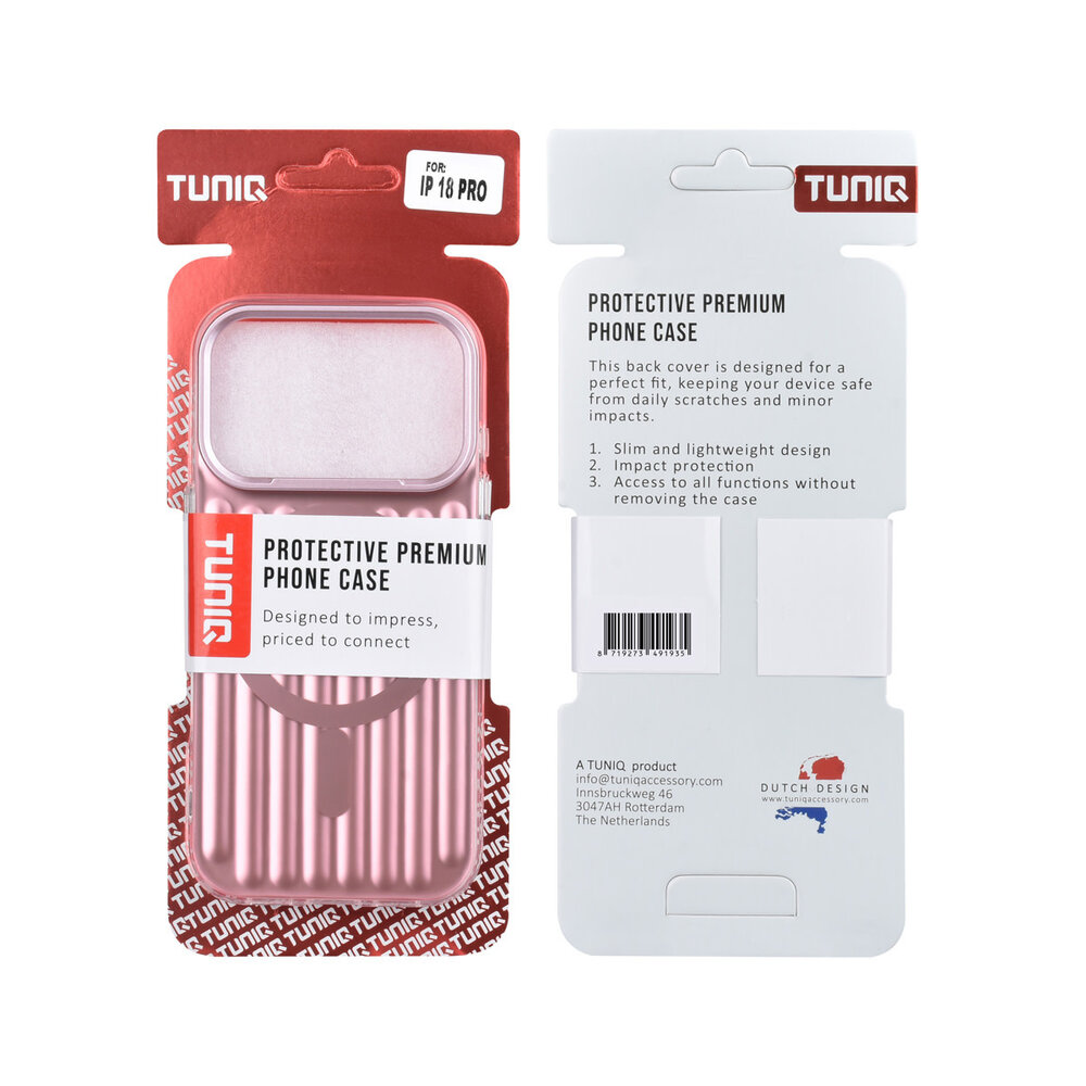 TUNIQ TUNIQ iPhone 18 Pro Back-Cover hul - luggage IMD MagSafe - Rosa TUNIQ TUNIQ iPhone 18 Pro Back-Cover hul - luggage IMD MagSafe - Rosa