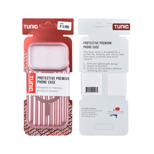 TUNIQ TUNIQ iPhone 18 Pro/iPhone 17 Pro Backcoverhoesje - Luggage - IMD - MagSafe - Roze