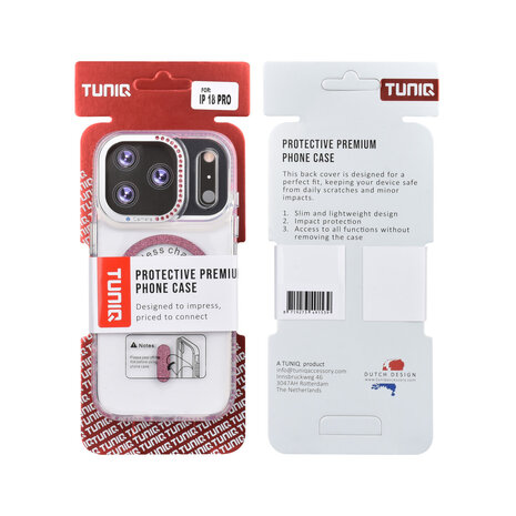TUNIQ TUNIQ iPhone 18 Pro Back-Cover hul - Diamond MagSafe TPU+PC - Rosa TUNIQ TUNIQ iPhone 18 Pro Back-Cover hul - Diamond MagSafe TPU+PC - Rosa
