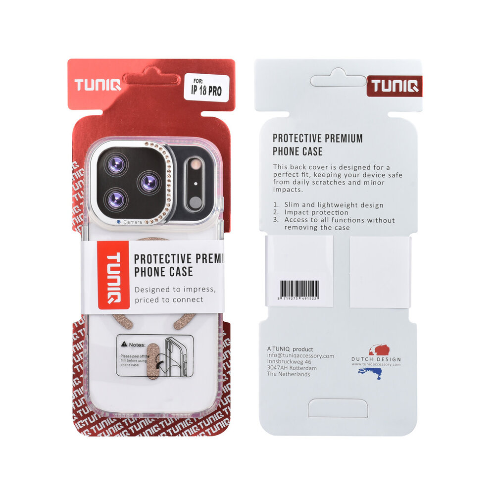 TUNIQ TUNIQ iPhone 18 Pro Back-Cover hul - Diamond MagSafe TPU+PC - Gold TUNIQ TUNIQ iPhone 18 Pro Back-Cover hul - Diamond MagSafe TPU+PC - Gold