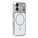 TUNIQ TUNIQ iPhone 18 Back cover case - Magsafe With fiber pattern PC - Silver TUNIQ TUNIQ iPhone 18 Back cover case - Magsafe With fiber pattern PC - Silver