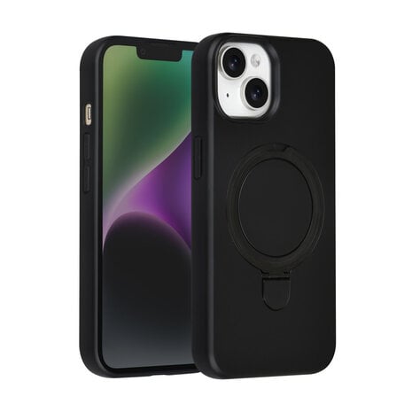 TUNIQ TUNIQ iPhone 14 Back-Cover hul - Magsafe With stand TPU - Schwarz TUNIQ TUNIQ iPhone 14 Back-Cover hul - Magsafe With stand TPU - Schwarz