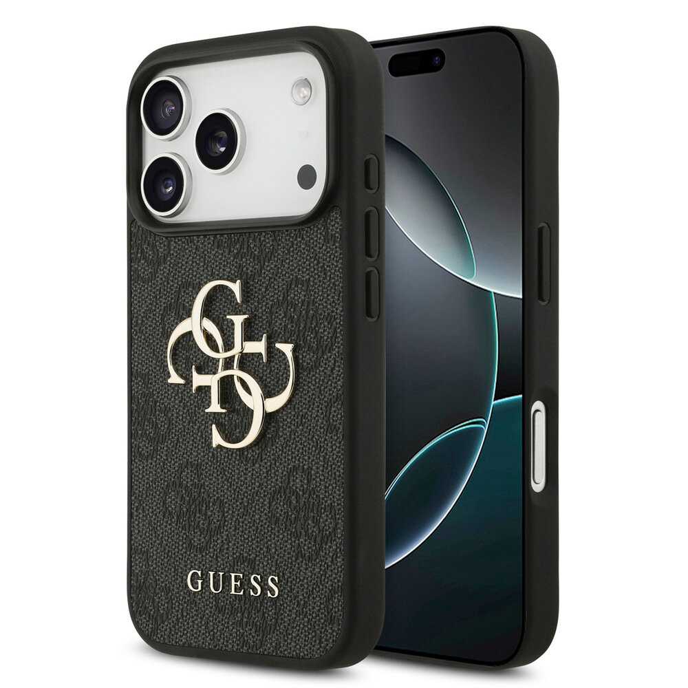 Guess Guess iPhone 18 Pro Back cover case - HC 4G PU Big Logo - Black Guess Guess iPhone 18 Pro Back cover case - HC 4G PU Big Logo - Black