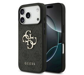 Guess Guess iPhone 18 Pro Back cover case - HC 4G PU Big Logo - Black Guess Guess iPhone 18 Pro Back cover case - HC 4G PU Big Logo - Black
