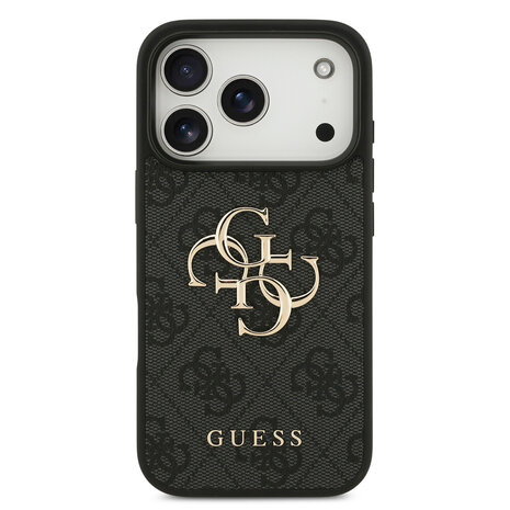Guess Guess iPhone 18 Pro Back-Cover hul - HC 4G PU Big Logo - Schwarz Guess Guess iPhone 18 Pro Back-Cover hul - HC 4G PU Big Logo - Schwarz
