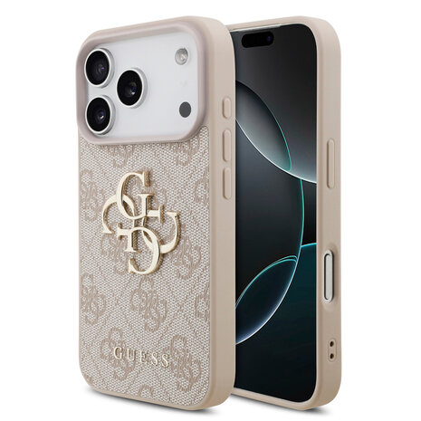 Guess Guess iPhone 18 Pro Back cover coque - HC 4G PU Big Logo - Rose Guess Guess iPhone 18 Pro Back cover coque - HC 4G PU Big Logo - Rose