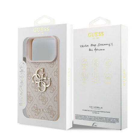 Guess Guess iPhone 18 Pro Back-Cover hul - HC 4G PU Big Logo - Rosa Guess Guess iPhone 18 Pro Back-Cover hul - HC 4G PU Big Logo - Rosa