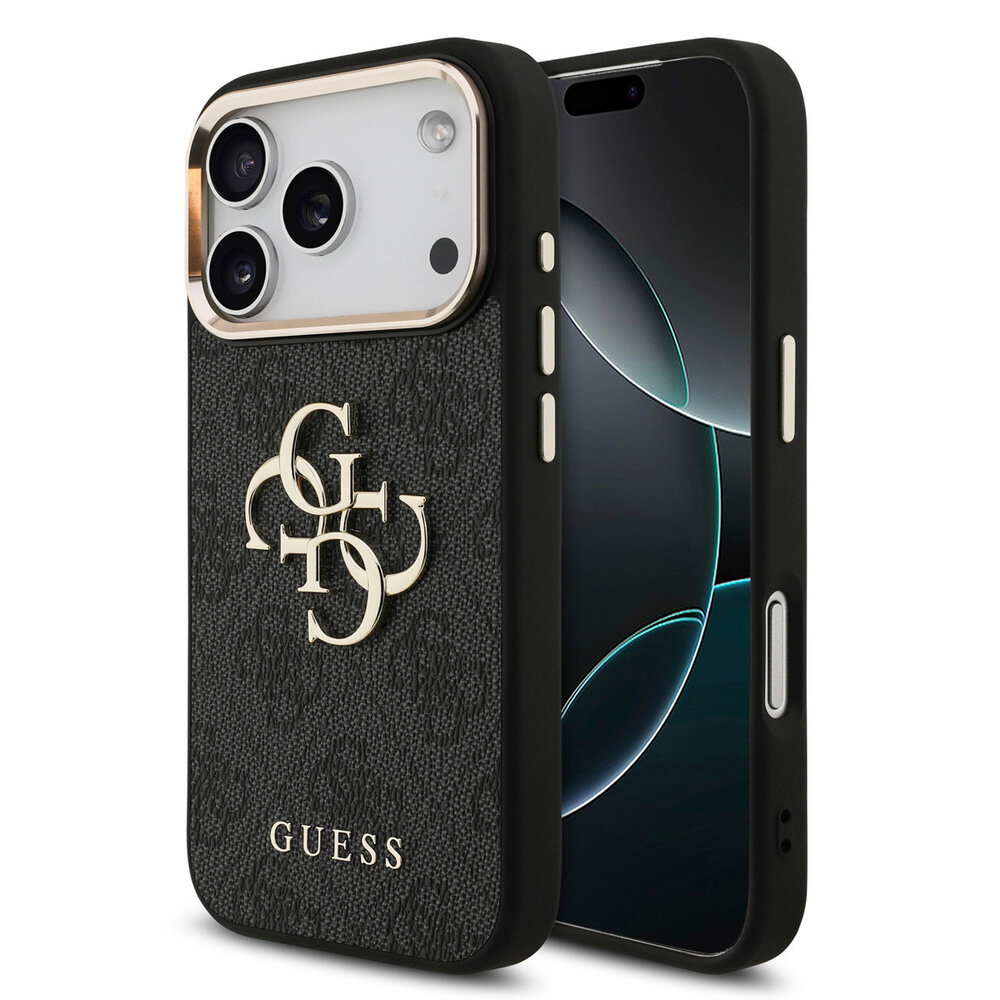 Guess Guess iPhone 18 Pro Back cover coque - HC 4G PU With Big 4G Classic Logo GD - Noir Guess Guess iPhone 18 Pro Back cover coque - HC 4G PU With Big 4G Classic Logo GD - Noir