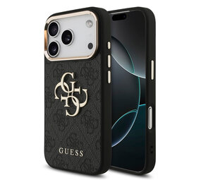 Guess Guess iPhone 18 Pro Back cover case - HC 4G PU With Big 4G Classic Logo GD - Black Guess Guess iPhone 18 Pro Back cover case - HC 4G PU With Big 4G Classic Logo GD - Black