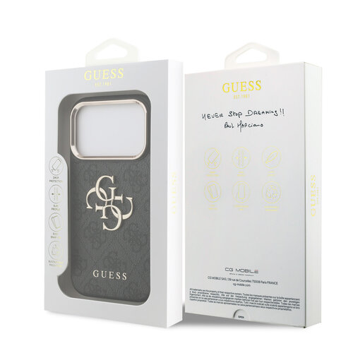 Guess Guess iPhone 18 Pro/iPhone 17 Pro Hartschalenhülle PU 4G Großes klassisches 4G-Logo GD - Schwarz