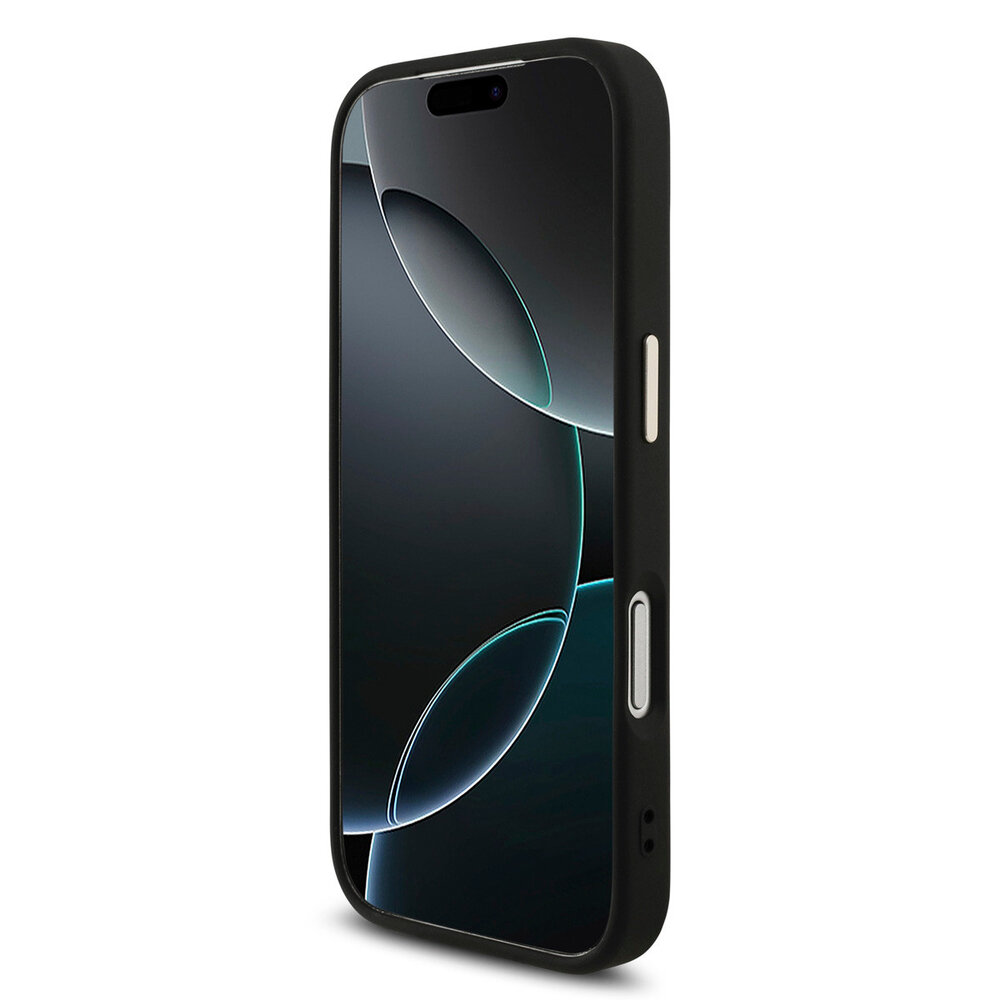 Guess Guess iPhone 18 Pro Back cover case - HC 4G PU With Big 4G Classic Logo GD - Black