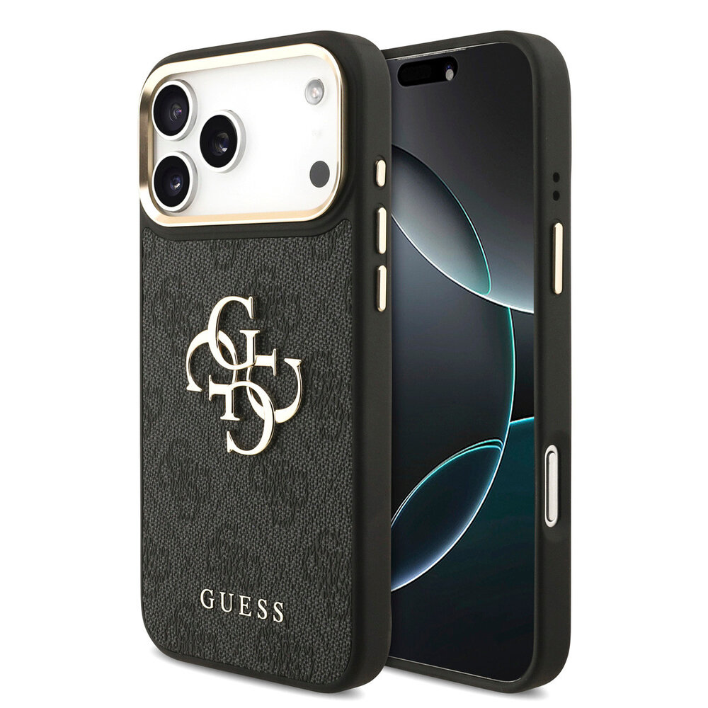 Guess Guess iPhone 18 Pro Max Back cover coque - HC 4G PU With Big 4G Classic Logo GD - Noir Guess Guess iPhone 18 Pro Max Back cover coque - HC 4G PU With Big 4G Classic Logo GD - Noir