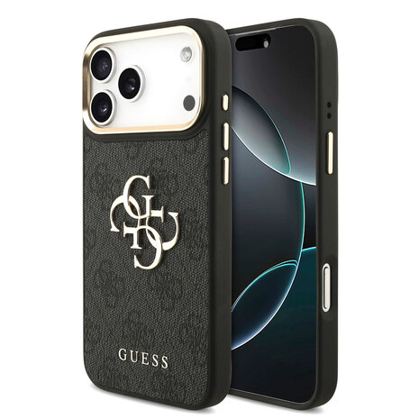 Guess Guess iPhone 18 Pro Max Back cover case - HC 4G PU With Big 4G Classic Logo GD - Black Guess Guess iPhone 18 Pro Max Back cover case - HC 4G PU With Big 4G Classic Logo GD - Black