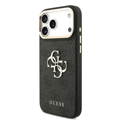 Guess Guess iPhone 18 Pro Max/iPhone 17 Pro Max Hartschalenhülle PU 4G Großes klassisches 4G-Logo GD - Schwarz
