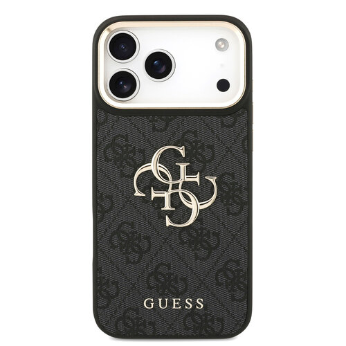 Guess Guess iPhone 18 Pro Max/iPhone 17 Pro Max Hartschalenhülle PU 4G Großes klassisches 4G-Logo GD - Schwarz