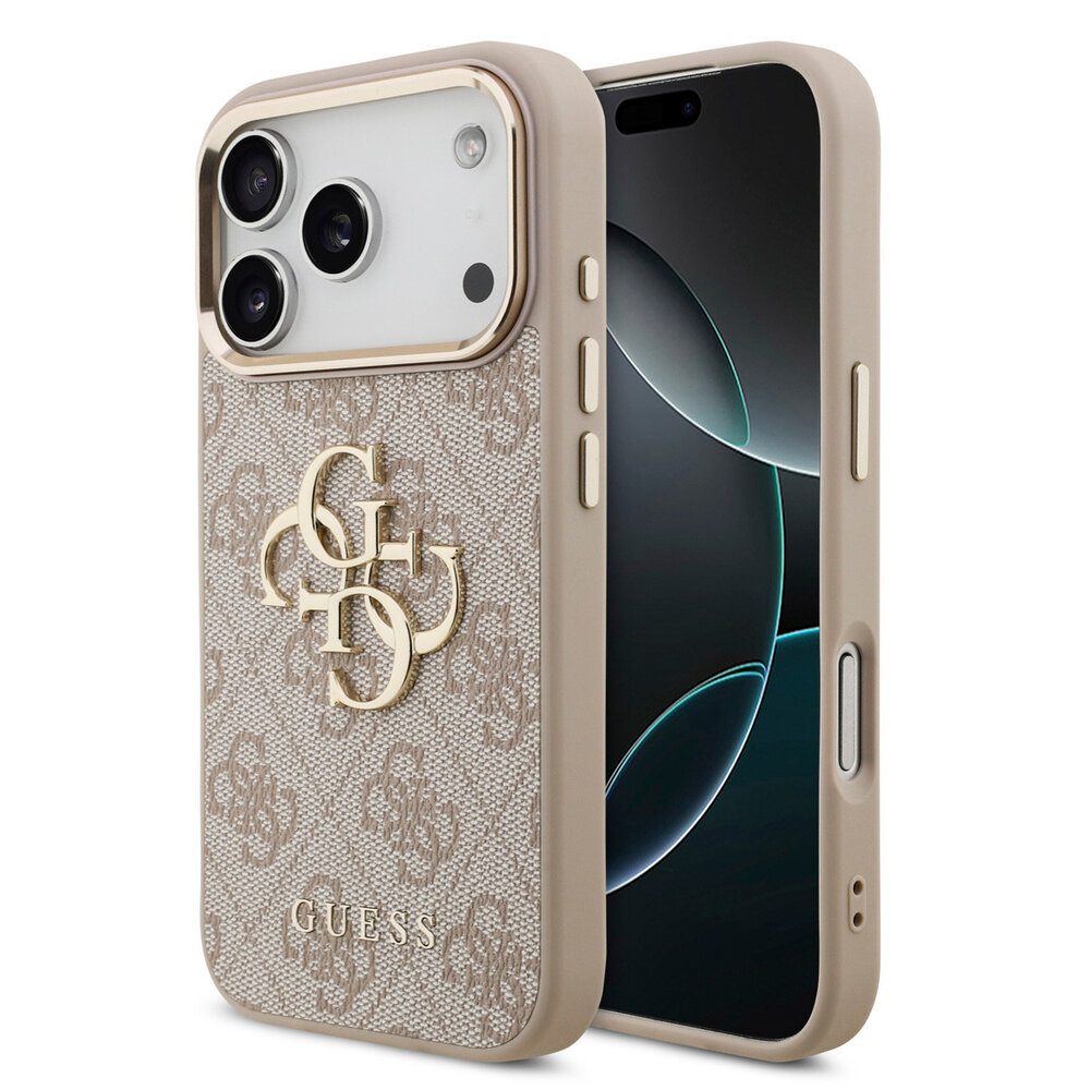 Guess Guess iPhone 18 Pro Back cover case - HC 4G PU With Big 4G Classic Logo GD - Pink Guess Guess iPhone 18 Pro Back cover case - HC 4G PU With Big 4G Classic Logo GD - Pink