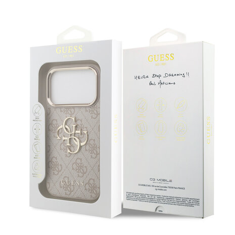 Guess Guess iPhone 18 Pro Back-Cover hul - HC 4G PU With Big 4G Classic Logo GD - Rosa Guess Guess iPhone 18 Pro Back-Cover hul - HC 4G PU With Big 4G Classic Logo GD - Rosa