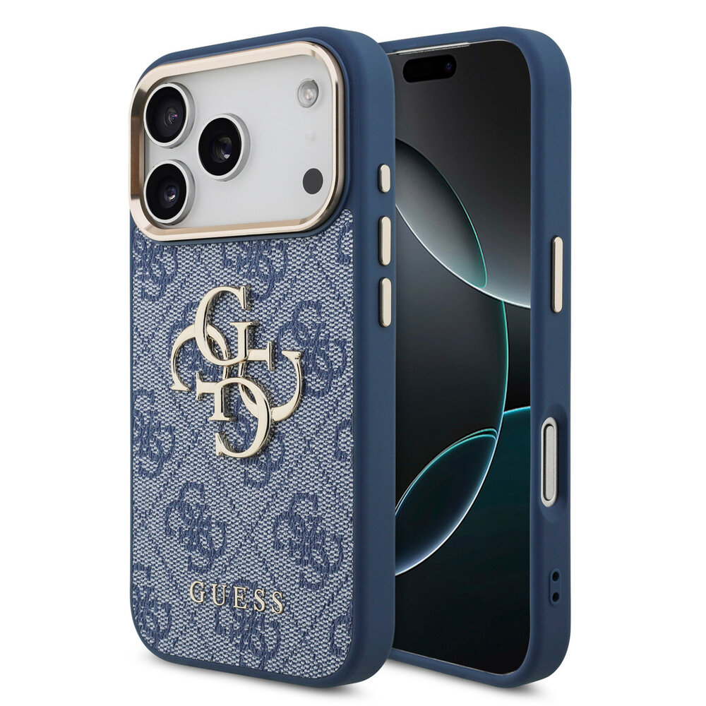 Guess Guess iPhone 18 Pro Back-Cover hul - HC 4G PU With Big 4G Classic Logo GD - Blau Guess Guess iPhone 18 Pro Back-Cover hul - HC 4G PU With Big 4G Classic Logo GD - Blau