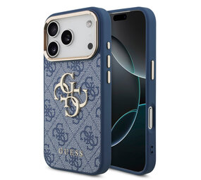 Guess Guess iPhone 18 Pro Back cover case - HC 4G PU With Big 4G Classic Logo GD - Blue Guess Guess iPhone 18 Pro Back cover case - HC 4G PU With Big 4G Classic Logo GD - Blue