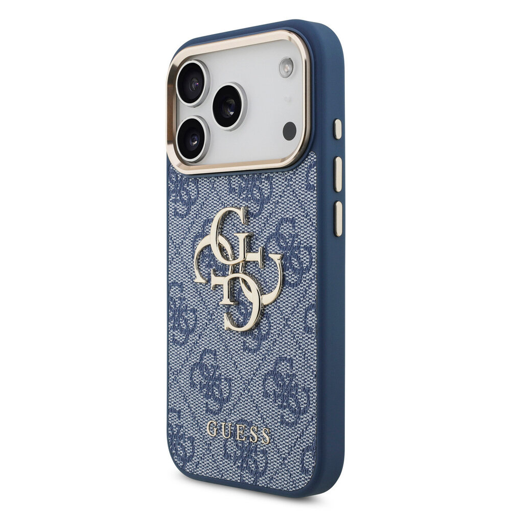 Guess Guess iPhone 18 Pro Back-Cover hul - HC 4G PU With Big 4G Classic Logo GD - Blau Guess Guess iPhone 18 Pro Back-Cover hul - HC 4G PU With Big 4G Classic Logo GD - Blau