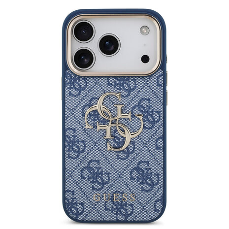 Guess Guess iPhone 18 Pro Back cover coque - HC 4G PU With Big 4G Classic Logo GD - Bleu