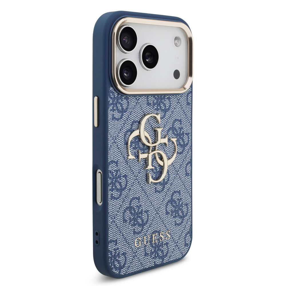 Guess Guess iPhone 18 Pro Back-Cover hul - HC 4G PU With Big 4G Classic Logo GD - Blau Guess Guess iPhone 18 Pro Back-Cover hul - HC 4G PU With Big 4G Classic Logo GD - Blau