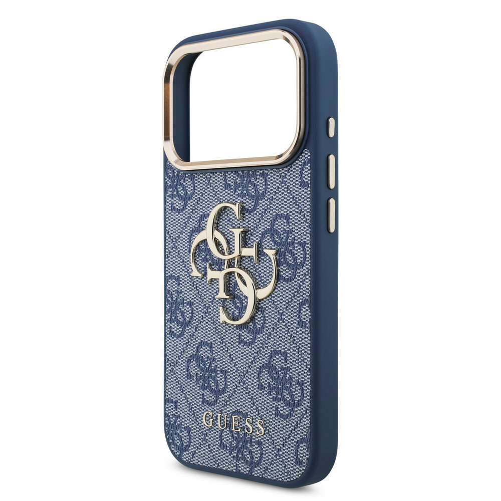 Guess Guess iPhone 18 Pro Back cover coque - HC 4G PU With Big 4G Classic Logo GD - Bleu