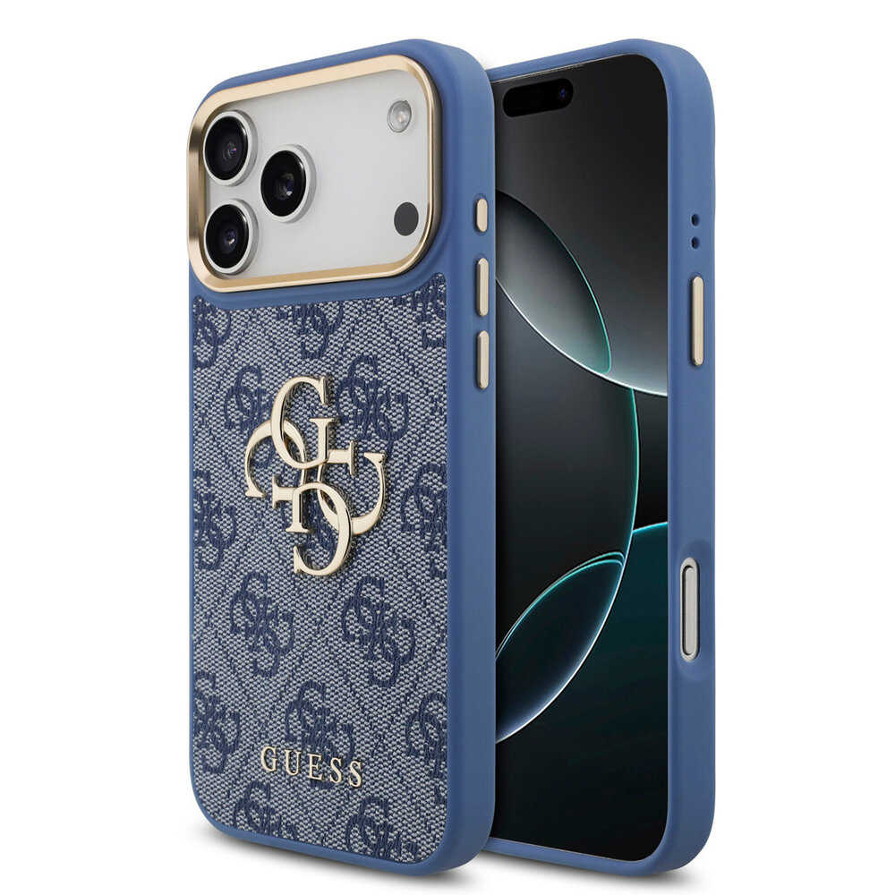 Guess Guess iPhone 18 Pro Max Back cover case - HC 4G PU With Big 4G Classic Logo GD - Blue Guess Guess iPhone 18 Pro Max Back cover case - HC 4G PU With Big 4G Classic Logo GD - Blue