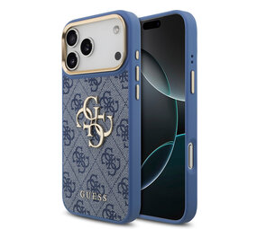 Guess Guess iPhone 18 Pro Max Back cover case - HC 4G PU With Big 4G Classic Logo GD - Blue Guess Guess iPhone 18 Pro Max Back cover case - HC 4G PU With Big 4G Classic Logo GD - Blue
