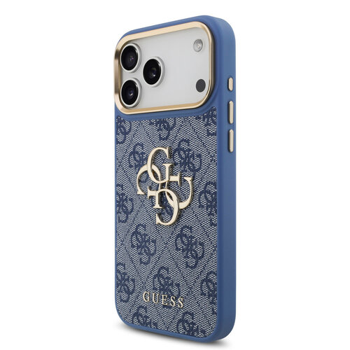 Guess Guess iPhone 18 Pro Max/iPhone 17 Pro Max Hartschalenhülle PU 4G Großes klassisches 4G-Logo GD - Blau