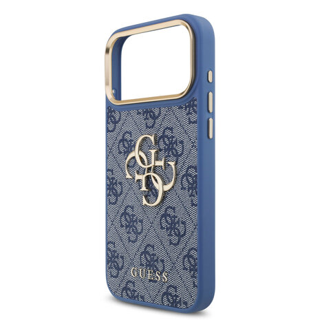 Guess Guess iPhone 18 Pro Max Backcover hoesje - HC 4G PU With Big 4G Classic Logo GD - Blauw Guess Guess iPhone 18 Pro Max Backcover hoesje - HC 4G PU With Big 4G Classic Logo GD - Blauw
