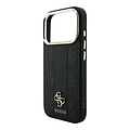 Guess Guess iPhone 18 Pro/iPhone 17 Pro Hartschalenhülle MagSafe PU Streifen HS Pfingstrose 4G-Logo - Schwarz