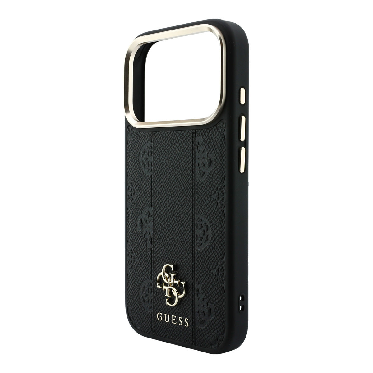Guess Guess iPhone 18 Pro Backcover hoesje - HC Magsafe PU Stripe HS Peony 4G Logo - Zwart, foto 6 van 6
