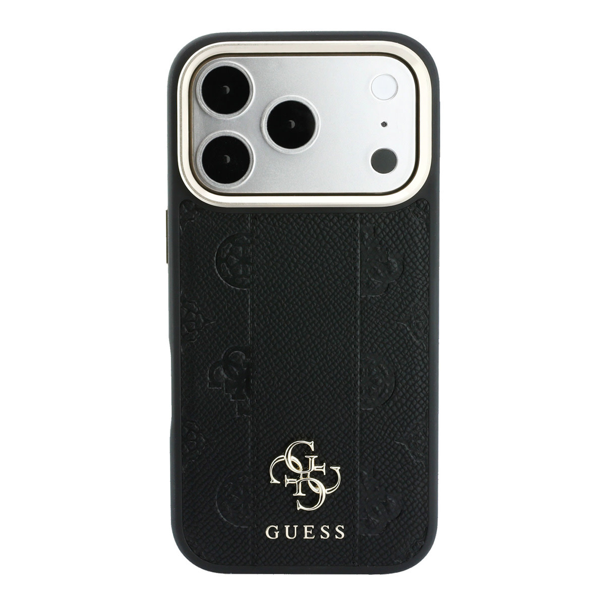 Guess Guess iPhone 18 Pro Backcover hoesje - HC Magsafe PU Stripe HS Peony 4G Logo - Zwart, foto 3 van 6