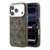 Guess Guess iPhone 18 Pro Max Back cover case - HC 4G PU & Big Resin Logo - Brown Guess Guess iPhone 18 Pro Max Back cover case - HC 4G PU & Big Resin Logo - Brown