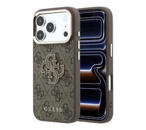 Guess Guess iPhone 18 Pro Max Back cover case - HC 4G PU & Big Resin Logo - Brown Guess Guess iPhone 18 Pro Max Back cover case - HC 4G PU & Big Resin Logo - Brown