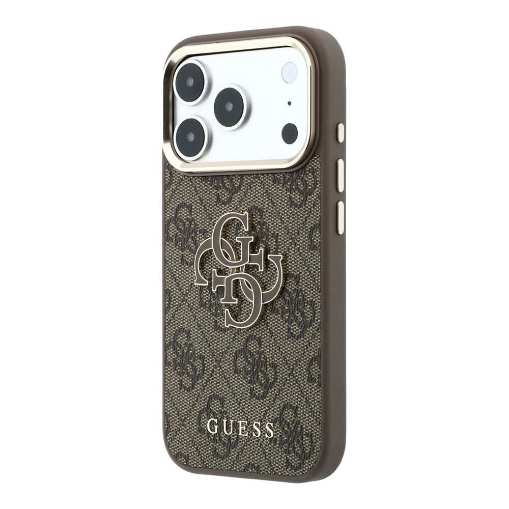 Guess Guess iPhone 18 Pro Max Back cover case - HC 4G PU & Big Resin Logo - Brown Guess Guess iPhone 18 Pro Max Back cover case - HC 4G PU & Big Resin Logo - Brown