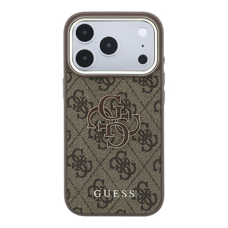 Guess Guess iPhone 18 Pro Max Back cover case - HC 4G PU & Big Resin Logo - Brown Guess Guess iPhone 18 Pro Max Back cover case - HC 4G PU & Big Resin Logo - Brown