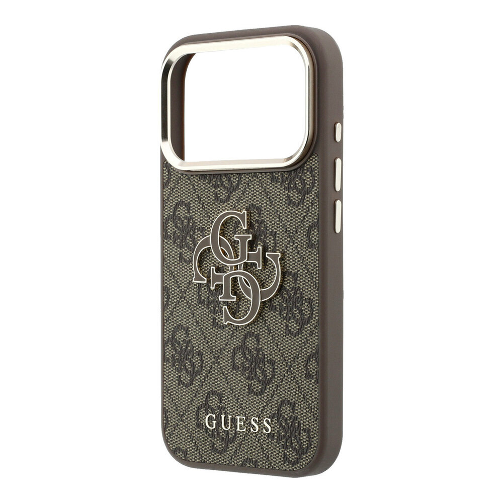 Guess Guess iPhone 18 Pro Max Back cover case - HC 4G PU & Big Resin Logo - Brown Guess Guess iPhone 18 Pro Max Back cover case - HC 4G PU & Big Resin Logo - Brown