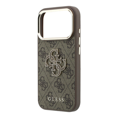 Guess Guess iPhone 18 Pro Max/iPhone 17 Pro Max Hartschalenhülle PU 4G Großes Kunstharzlogo - Braun