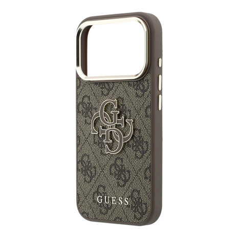 Guess Guess iPhone 18 Pro Max Back cover case - HC 4G PU & Big Resin Logo - Brown Guess Guess iPhone 18 Pro Max Back cover case - HC 4G PU & Big Resin Logo - Brown