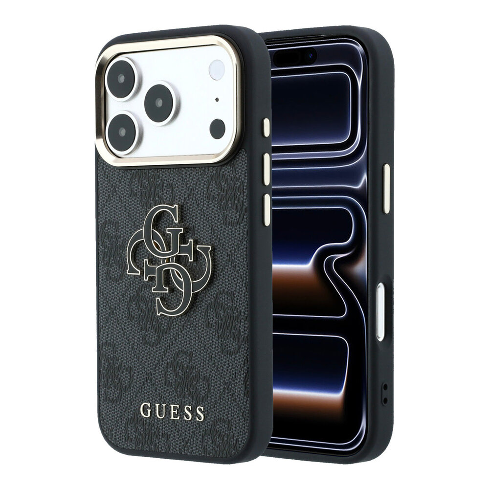 Guess Guess iPhone 18 Pro Max Back cover case - HC 4G PU & Big Resin Logo - Black Guess Guess iPhone 18 Pro Max Back cover case - HC 4G PU & Big Resin Logo - Black