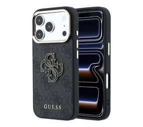 Guess Guess iPhone 18 Pro Max Back cover case - HC 4G PU & Big Resin Logo - Black Guess Guess iPhone 18 Pro Max Back cover case - HC 4G PU & Big Resin Logo - Black