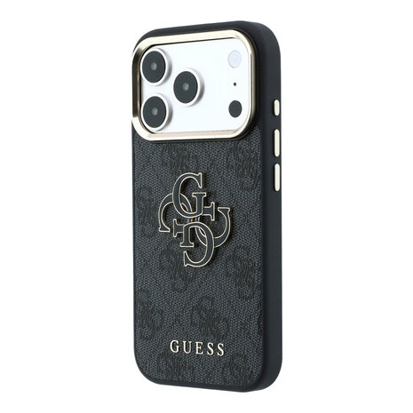 Guess Guess iPhone 18 Pro Max Back cover case - HC 4G PU & Big Resin Logo - Black Guess Guess iPhone 18 Pro Max Back cover case - HC 4G PU & Big Resin Logo - Black