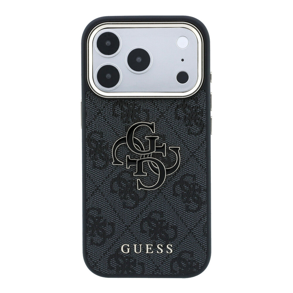 Guess Guess iPhone 18 Pro Max Back cover case - HC 4G PU & Big Resin Logo - Black Guess Guess iPhone 18 Pro Max Back cover case - HC 4G PU & Big Resin Logo - Black