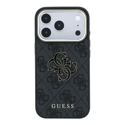 Guess Guess iPhone 18 Pro Max/iPhone 17 Pro Max Hartschalenhülle PU 4G Großes Kunstharzlogo - Schwarz