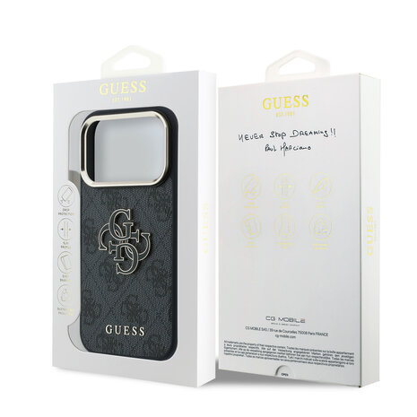 Guess Guess iPhone 18 Pro Back-Cover hul - HC 4G PU & Big Resin Logo - Schwarz Guess Guess iPhone 18 Pro Back-Cover hul - HC 4G PU & Big Resin Logo - Schwarz
